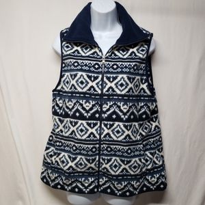 NWT American Living Large Blues/White Fleece Zippered Vest